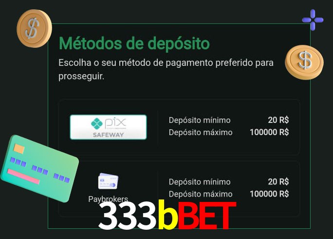 O cassino 333bbet oferece uma grande variedade de métodos de pagamento